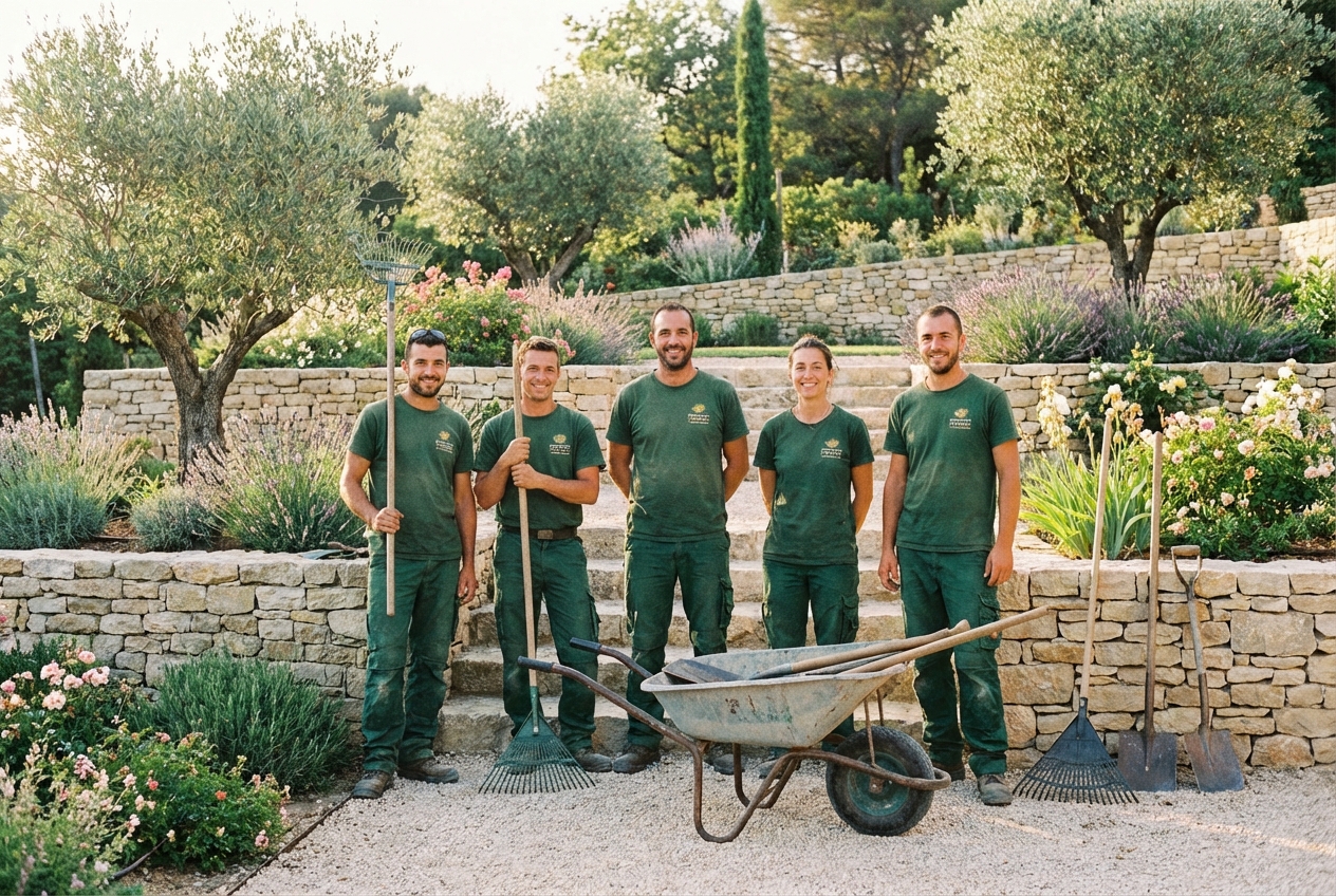 Équipe Jardins de Provence au travail